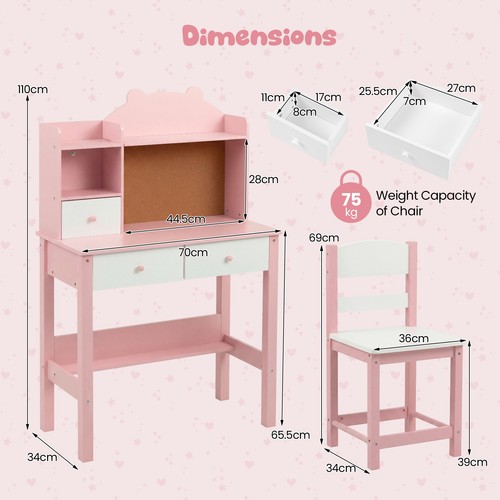 Desk and chair set wooden - desk,