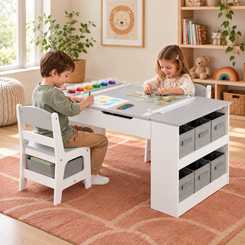 Kids wooden art table and - kids,
